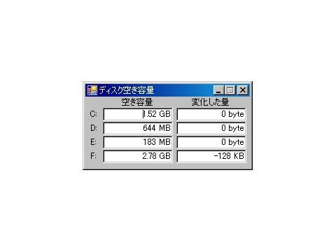 【10%OFF】
ハードディスクの空き容量の変化をリアルタイム表示