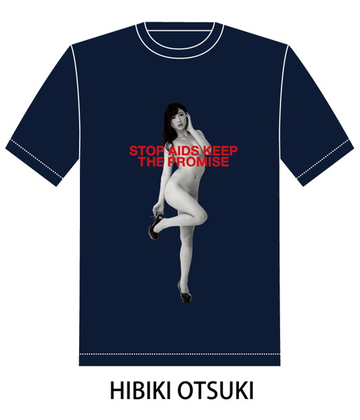 RED RIBBON T-SHIRT(サイズXL/ネイビー)モデル:大槻ひびき