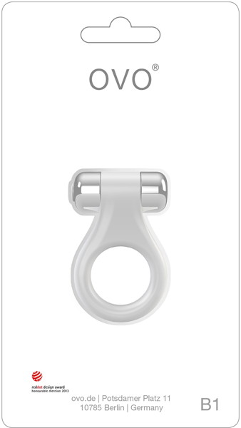 OVO B1 VIBRATING RING WHITE CHROME