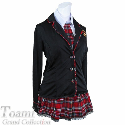 ストレッチジャケット付きチェック制服SET