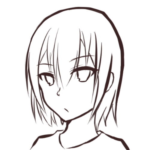 サンプル画像1:顔の線画 [作品ID:d_132297]