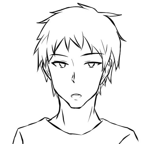 サンプル画像1:顔の線画3 (日本刀流星群)