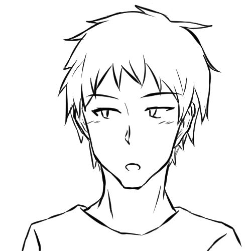 サンプル画像2:顔の線画3 (日本刀流星群)