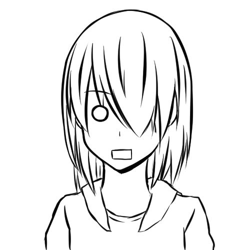 サンプル画像2:顔の線画4(日本刀流星群) [d_136775]