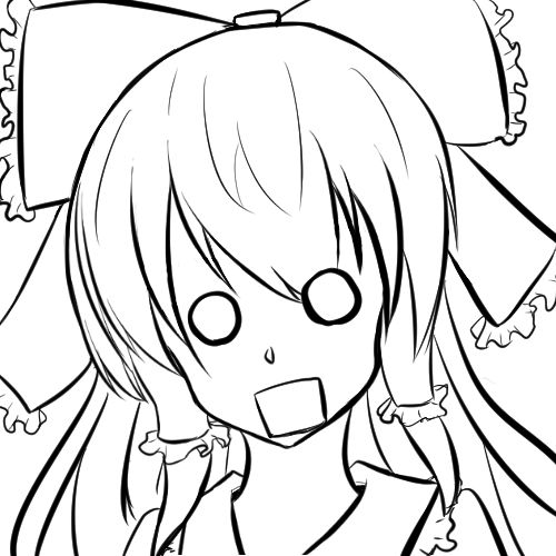 サンプル画像2:顔の線画 6(日本刀流星群) [d_138604]