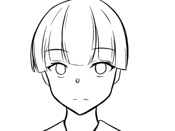 顔の線画7