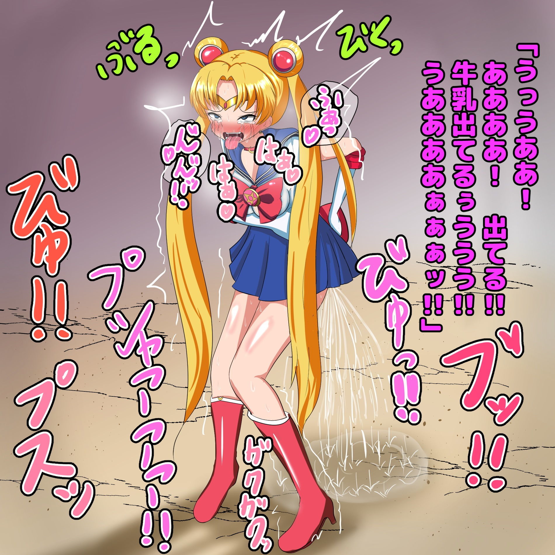 サンプル画像4:あの娘が便意を我慢してお漏らしする姿が見たい！！ ～セー〇ームーン（月野う〇ぎ）編～(便意我慢研究会) [d_139761]