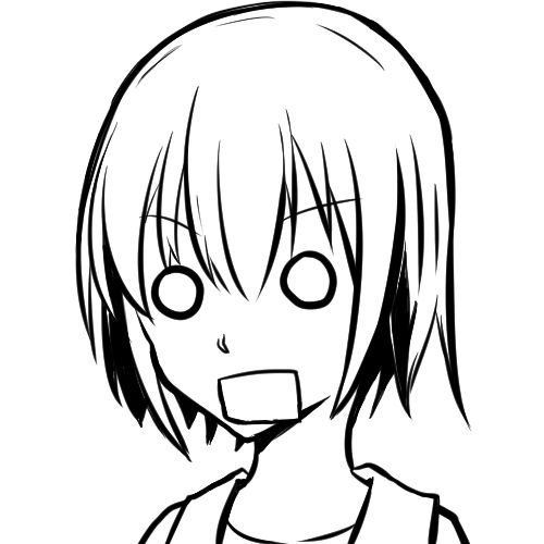 サンプル画像1:顔の線画8(日本刀流星群) [d_140119]