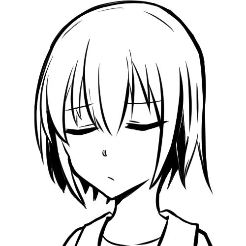 サンプル画像3:顔の線画8(日本刀流星群) [d_140119]