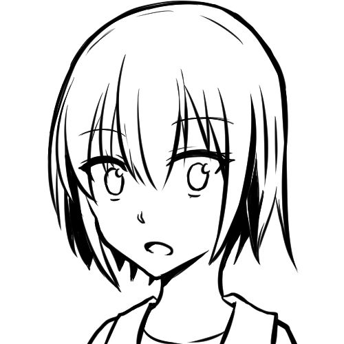 サンプル画像4:顔の線画8(日本刀流星群) [d_140119]