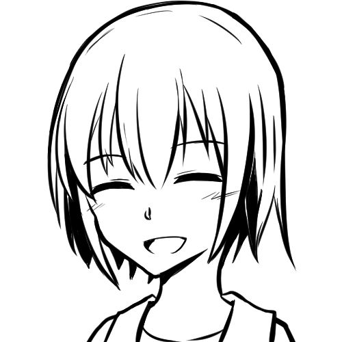 サンプル画像5:顔の線画8(日本刀流星群) [d_140119]