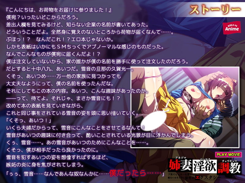 サンプル画像2:姉妻淫欲調教～ブ男でヒッキーな僕との義兄には言えない秘密のエクスタシー PLAY MOVIE(WorldPG Anime) [d_140186]