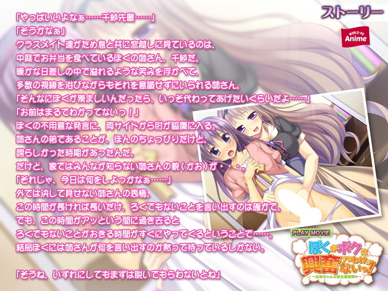 サンプル画像2:ぼくがボクに興奮するわけがないっ！～お姉ちゃんの弟女装教育（はぁと）～ PLAY MOVIE(WorldPG Anime) [d_141441]