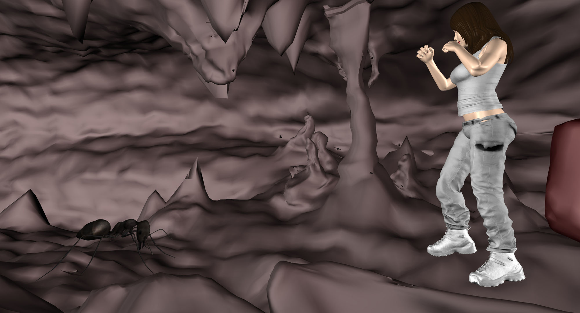 サンプル画像3:ヒロイン VS 蟻 第1章戦闘(SFL) [d_146701]