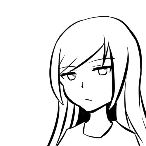 サンプル画像1:顔の線画14(日本刀流星群) [d_148430]