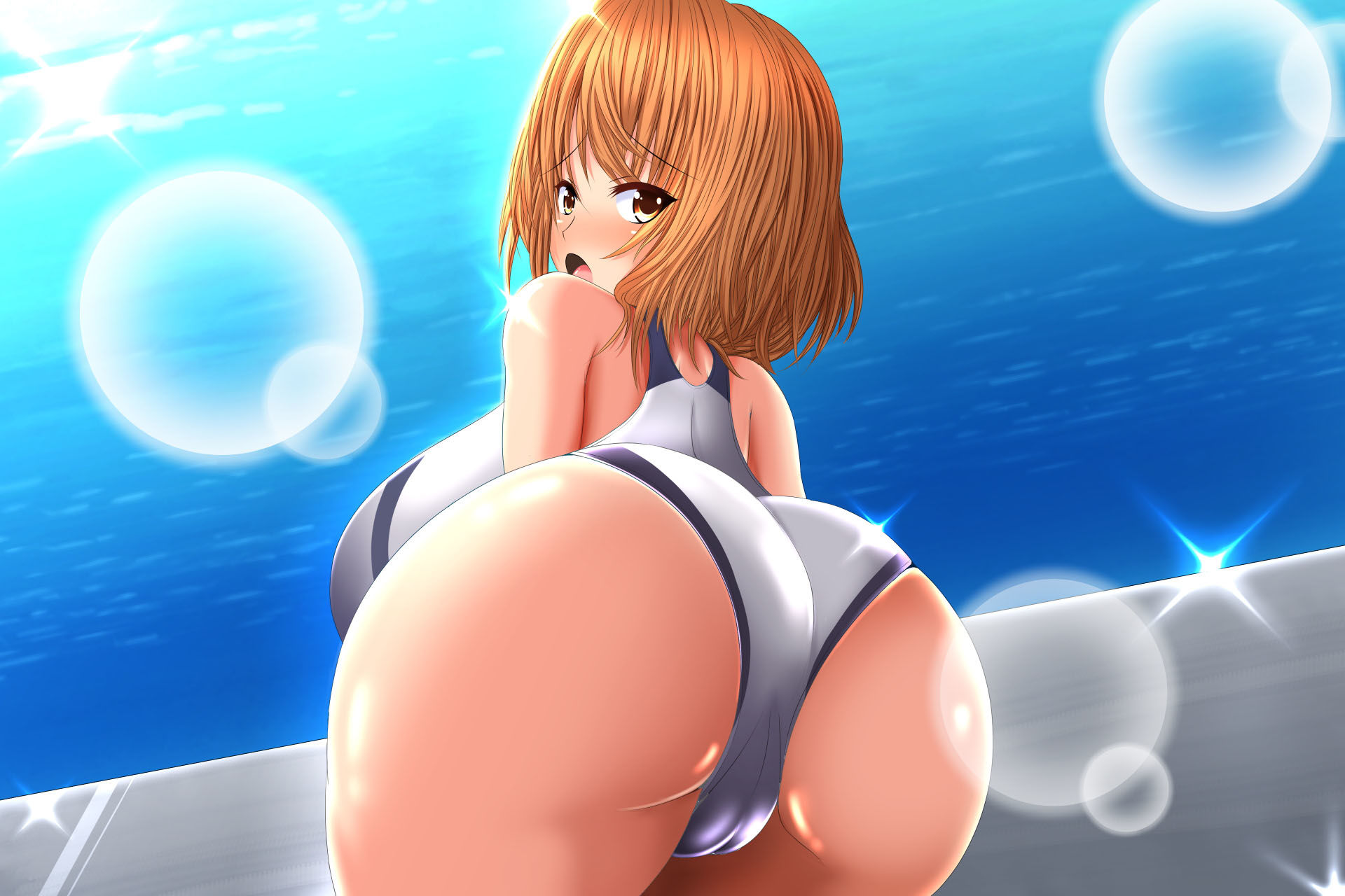 サンプル画像1:爆乳お姉さん玲奈先生とプール旅行(まめねこのアトリエ) [d_159868]