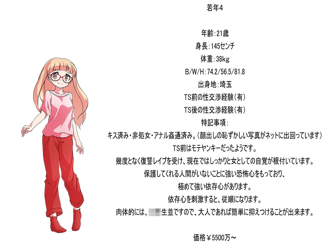 サンプル画像5:TSマゾ奴隷オークション カタログ(M小説同盟) [d_161480]