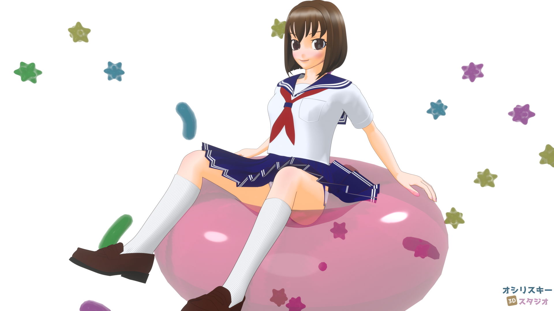 サンプル画像2:パンツ大好き！～桃山純花編～(オシリスキー3Dスタジオ) [d_167313]