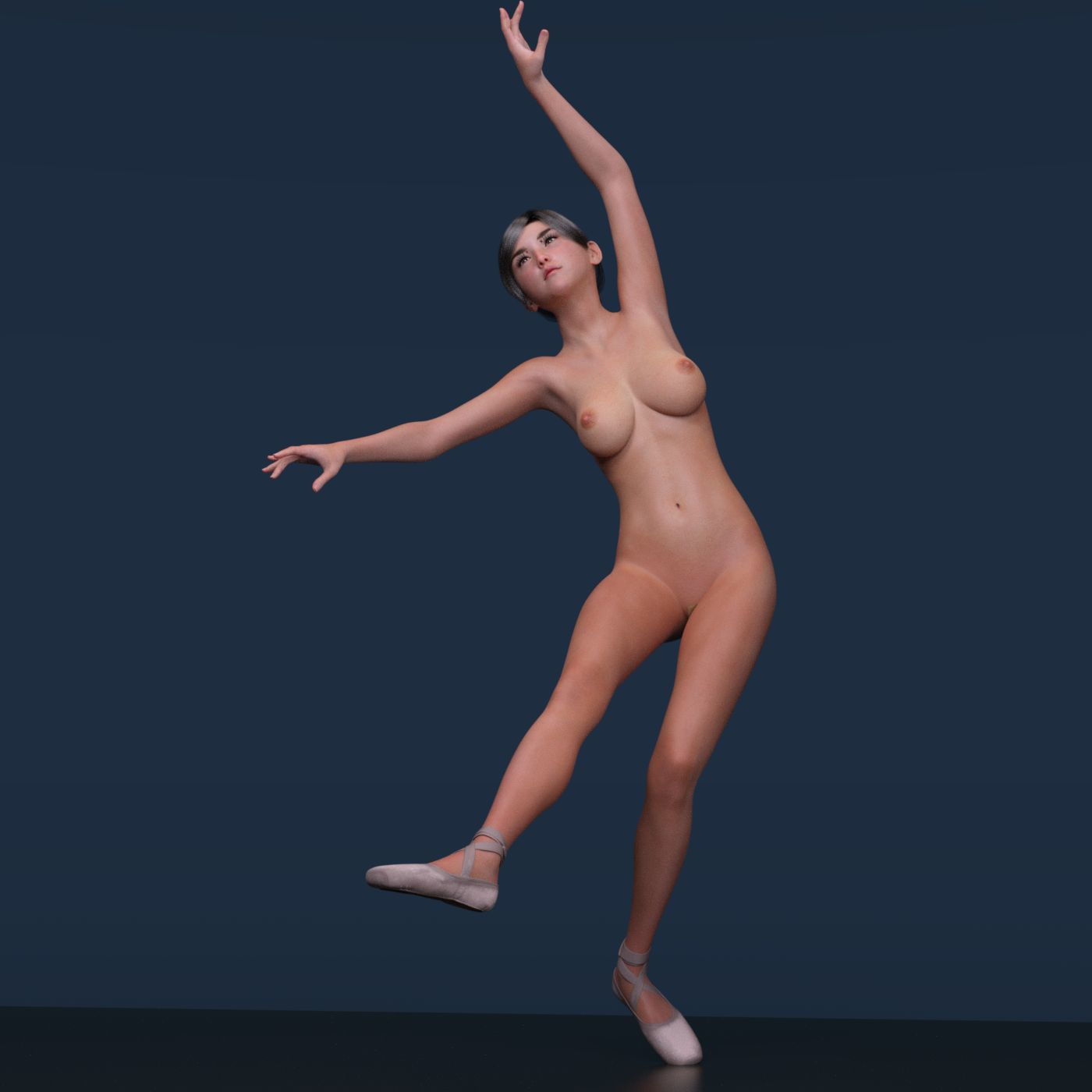 サンプル画像3:全裸のバレリーナ(β-かざは) [d_183092]