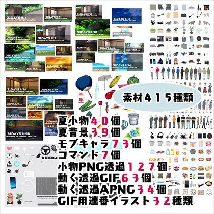 サンプル画像1:動く素材＆夏素材PNG/GIF/APNG(ANARVHYSEVEN) [d_184307]