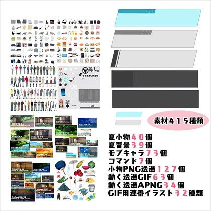 サンプル画像2:動く素材＆夏素材PNG/GIF/APNG(ANARVHYSEVEN) [d_184307]