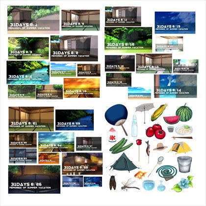 サンプル画像3:動く素材＆夏素材PNG/GIF/APNG(ANARVHYSEVEN) [d_184307]