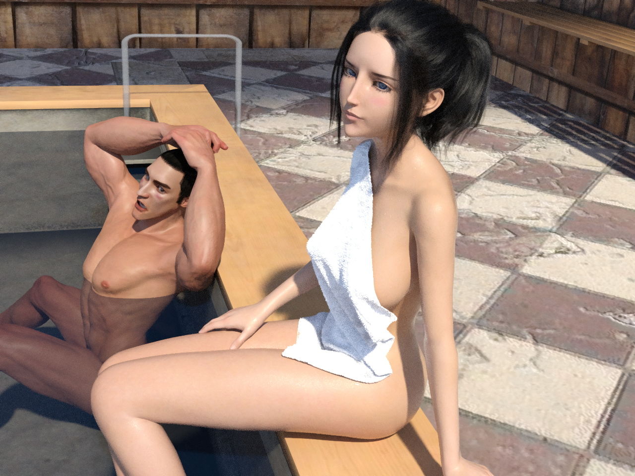 サンプル画像5:歴女 混浴温泉痴●(yunikamu) [d_185275]