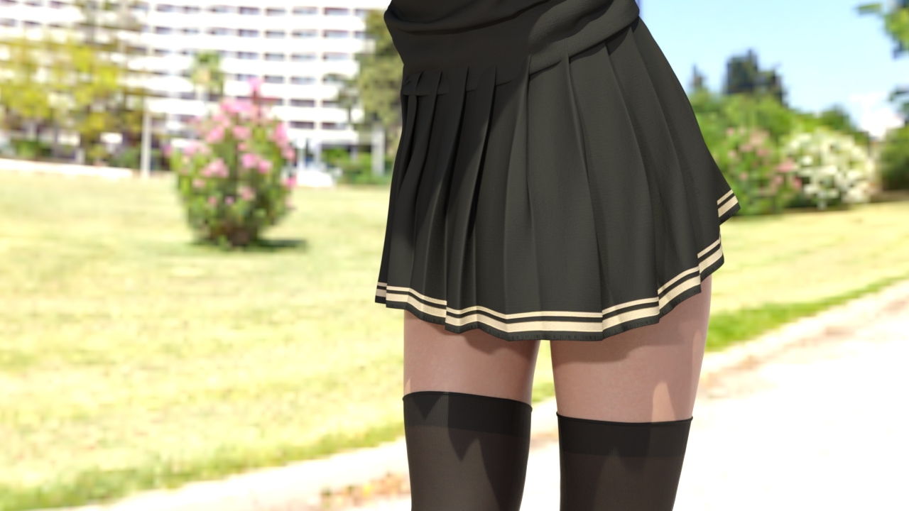 3DCGバーチャルグラビアアイドル『桜庭瑠華』（さくらばるか）が、スカートの鬼短い学生風コスプレ衣装でエッチなダンスを踊りまくる様子をビデオカメラで収めた盗撮動画！のサンプル画像 6