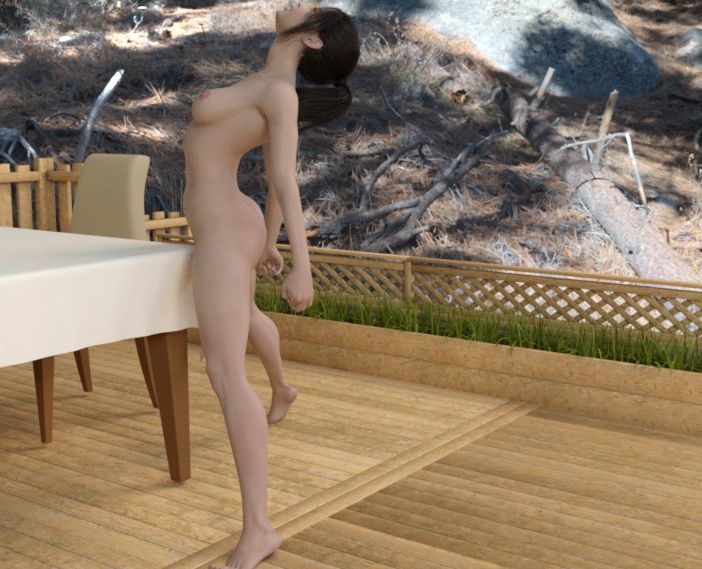 サンプル画像2:大自然、発情パイパン女子の角オナニー(human3dcgLab) [d_191335]