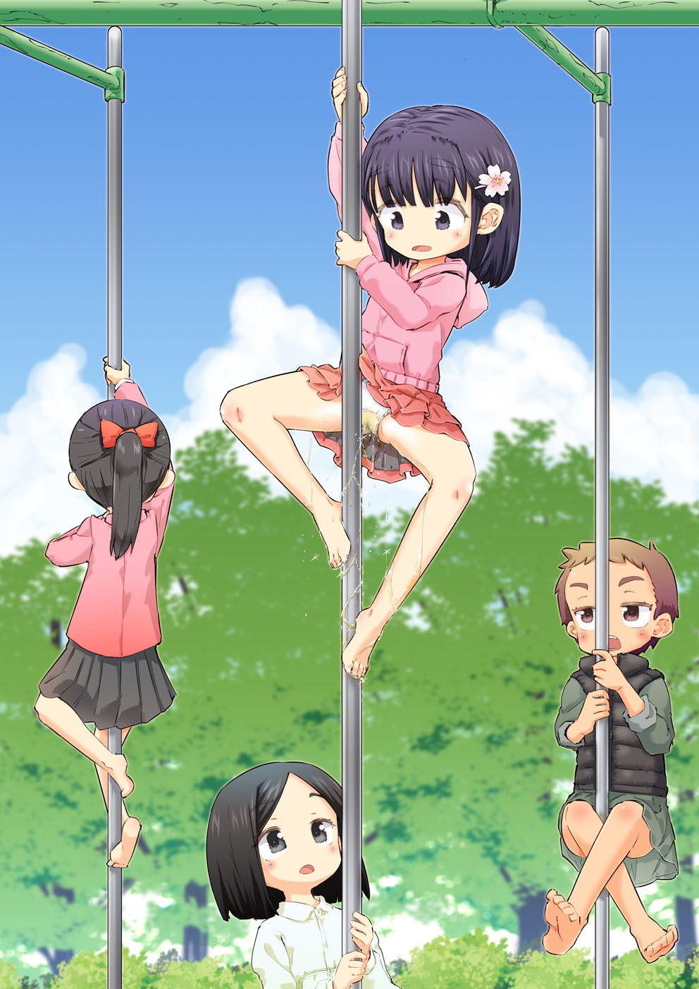 サンプル画像3:遊具でおもらし(平日のおじさん) [d_194043]