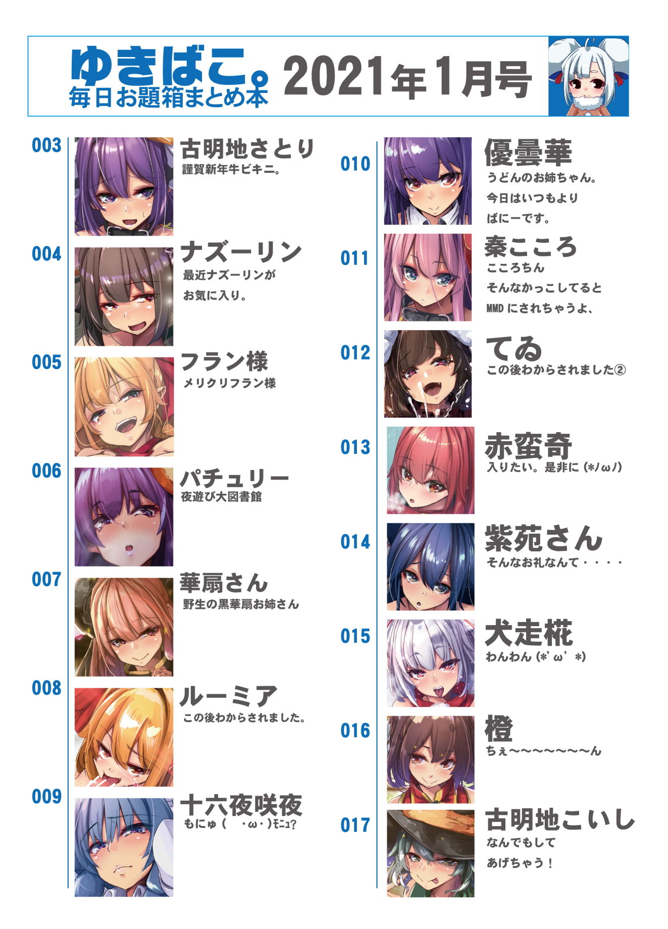 あまあまえっちな幻想郷~ゆきばこ2021年1月号~