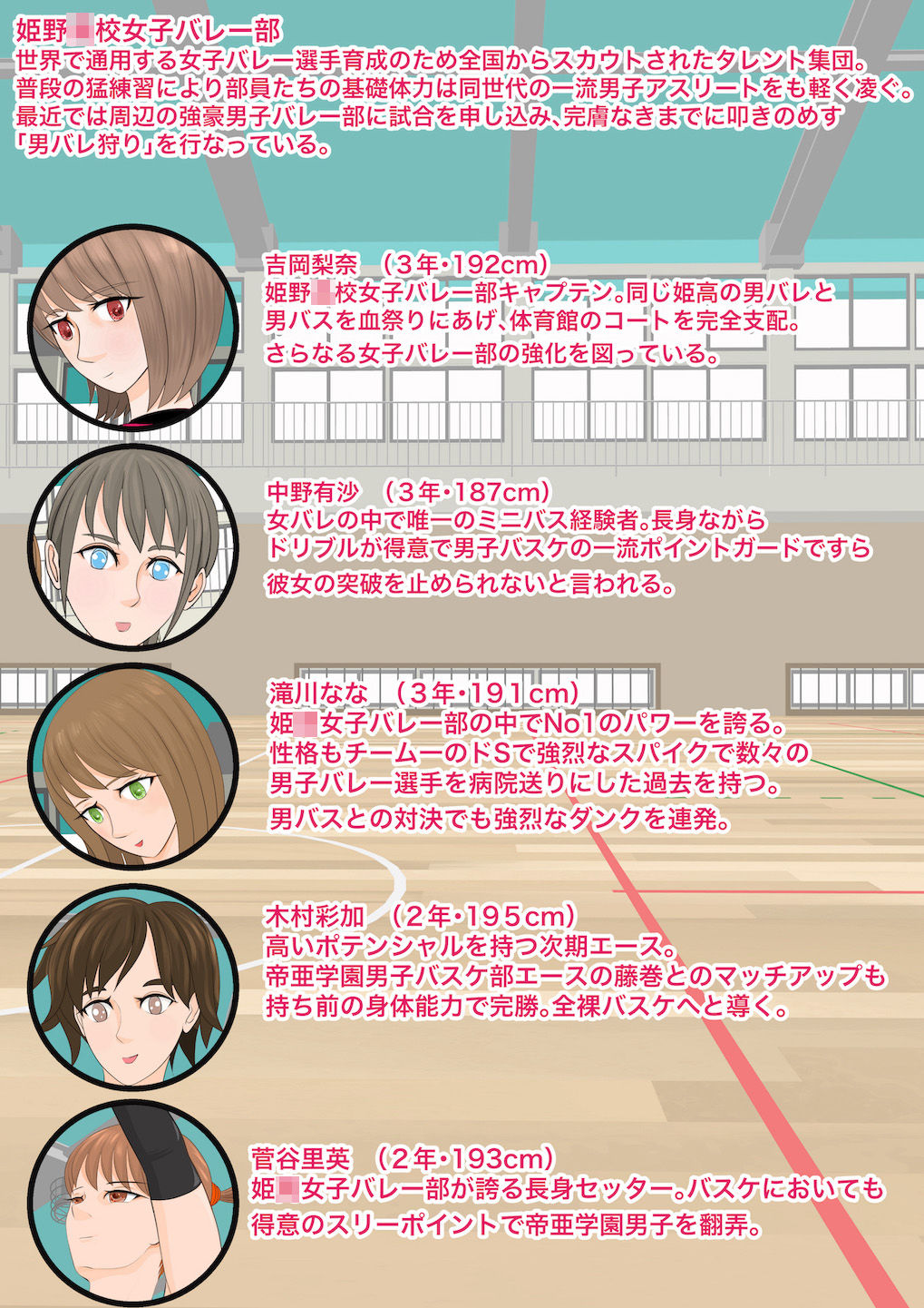 サンプル画像1:女バレvs男バス4(ジュン) [d_196349]