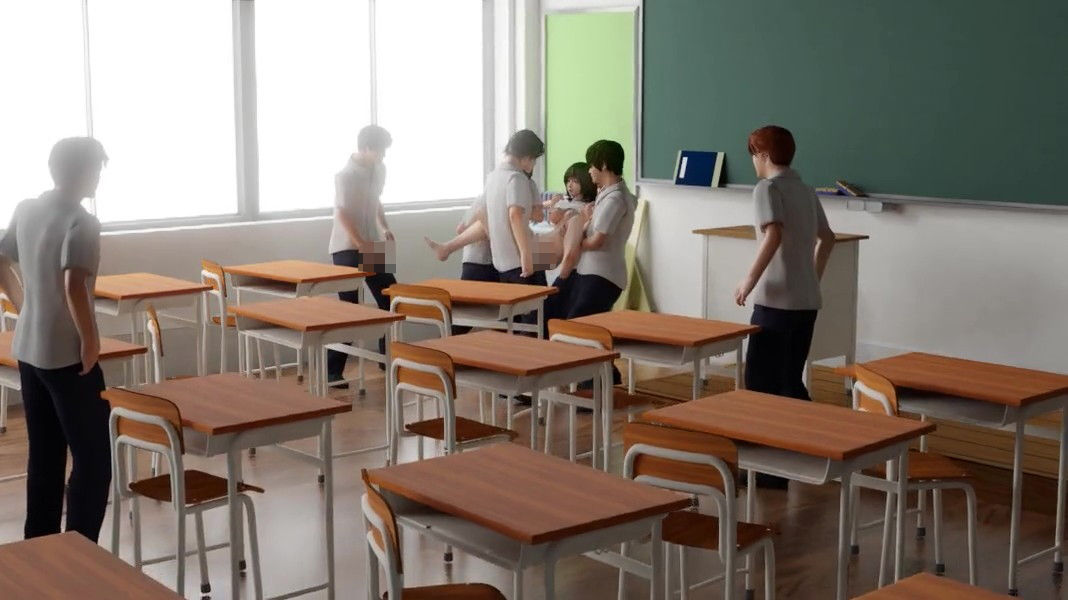 サンプル画像1:昼の教室で輪●(ゆののん夢見堂) [d_196933]