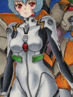 サンプル画像2:新世紀エ〇ァンゲ〇オン ア〇カ、綾〇のアナログイラスト（コピック系作品）(さろめSS研究室) [d_197908]