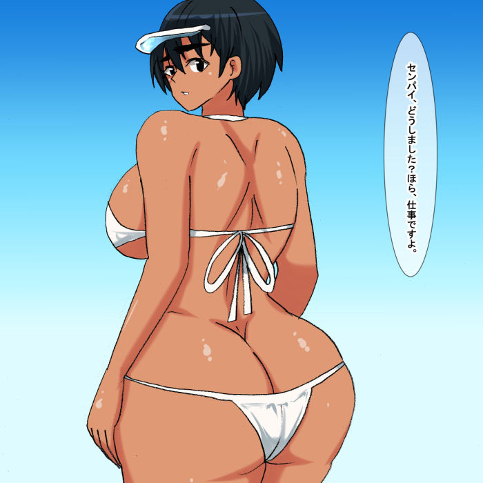 サンプル画像1:lw ビキニ水着を着たボーイッシュ褐色娘(s（ムチムチメイン）) [d_198881]