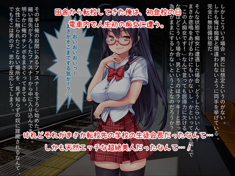 サンプル画像1:都会の満員電車の都市伝説は本当だった！憧れの美少女生徒会長は痴女！！(リメーションメイド) [d_199936]