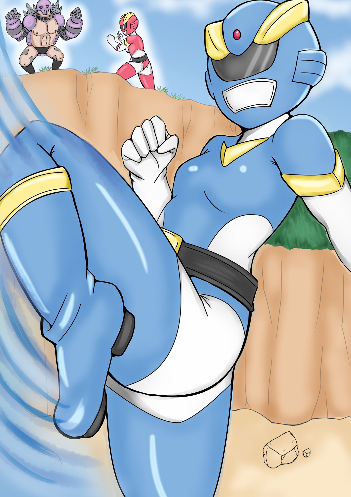 サンプル画像1:防衛戦隊ガードファイブ恥辱のガードブルー(缶ズメ工場) [d_200812]