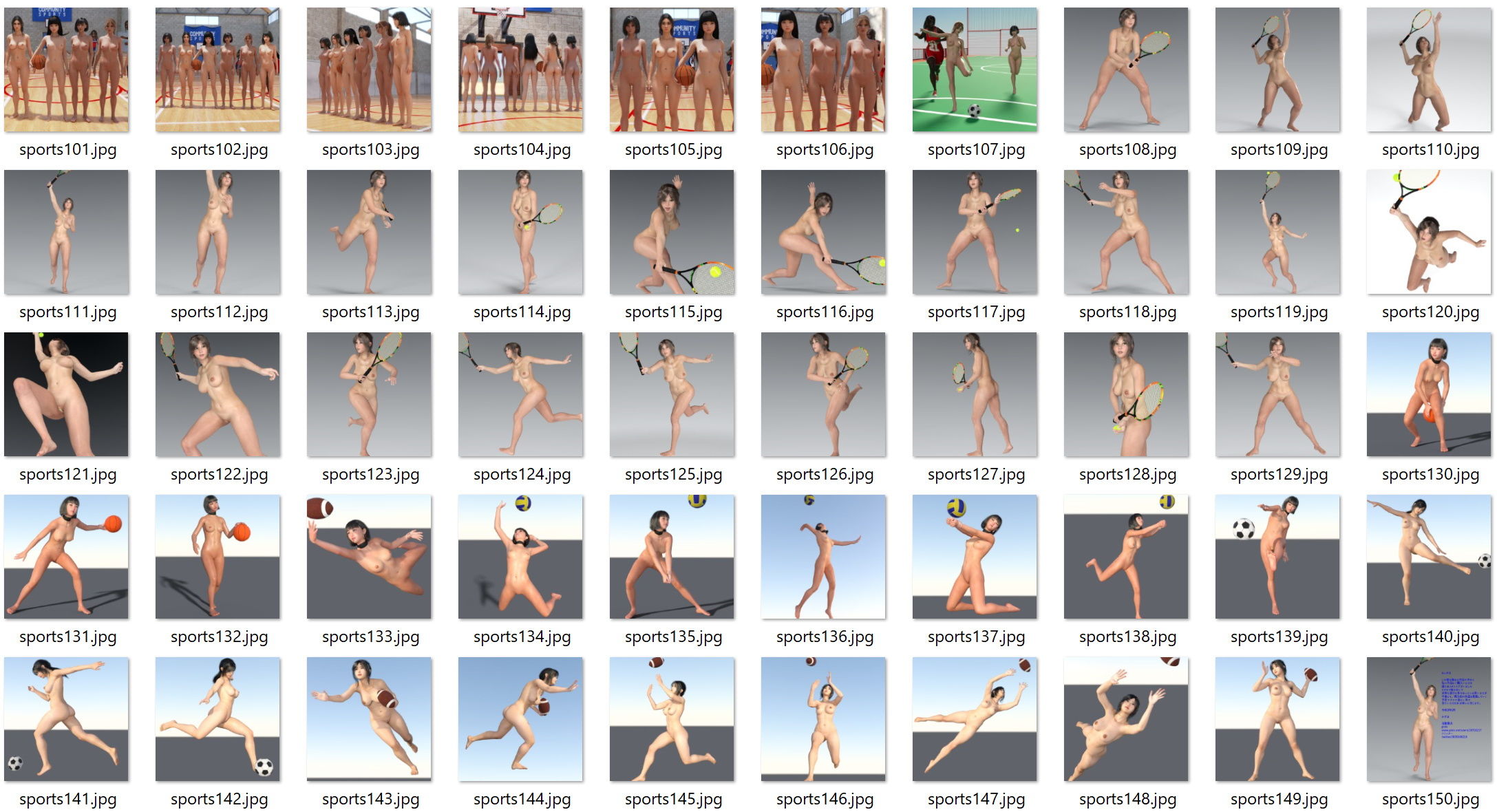 サンプル画像3:全裸スポーツ画像集 美少女編 150P(β-かざは) [d_204252]