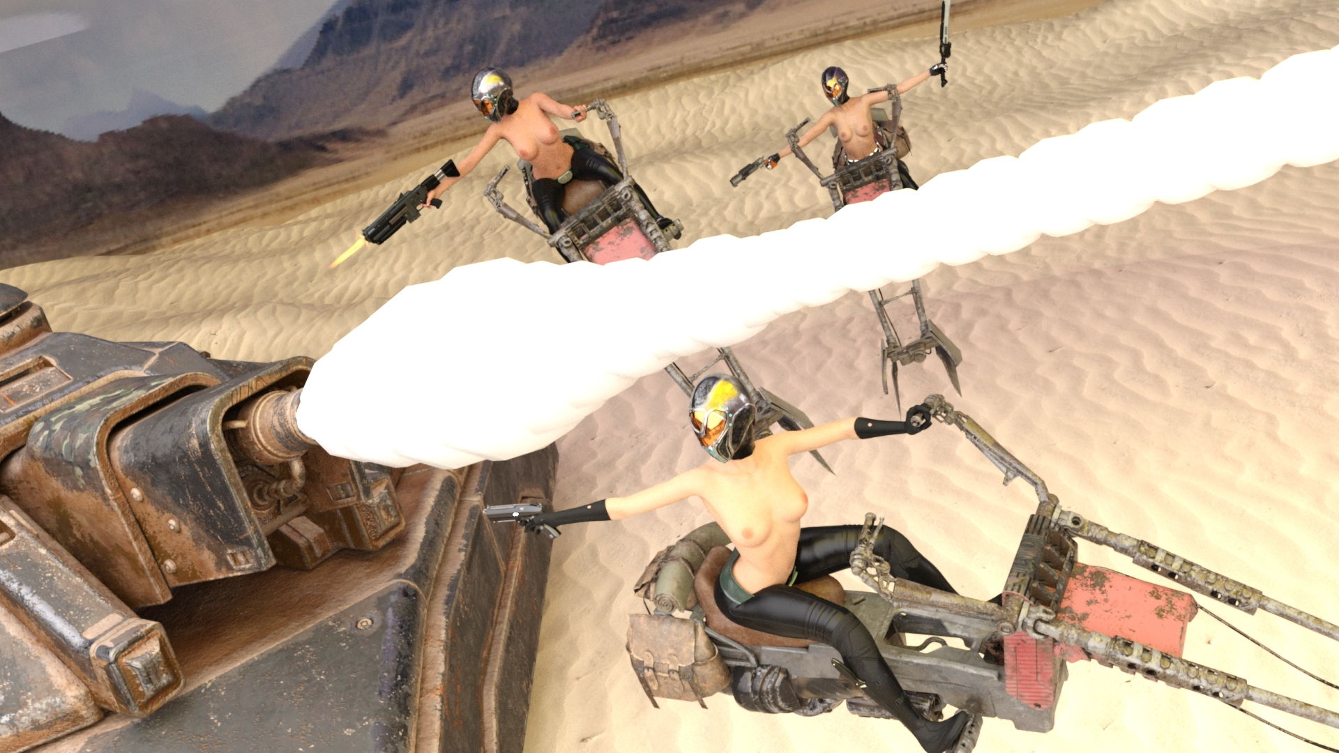 サンプル画像2:全頭マスクの兵士たち(空想淫獄工房) [d_204500]