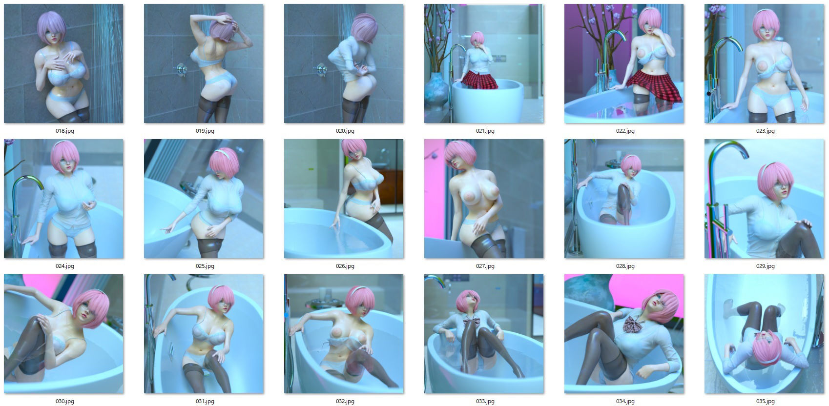 サンプル画像1:濡れ透け着衣巨乳JK(かすみんティー) [d_207602]