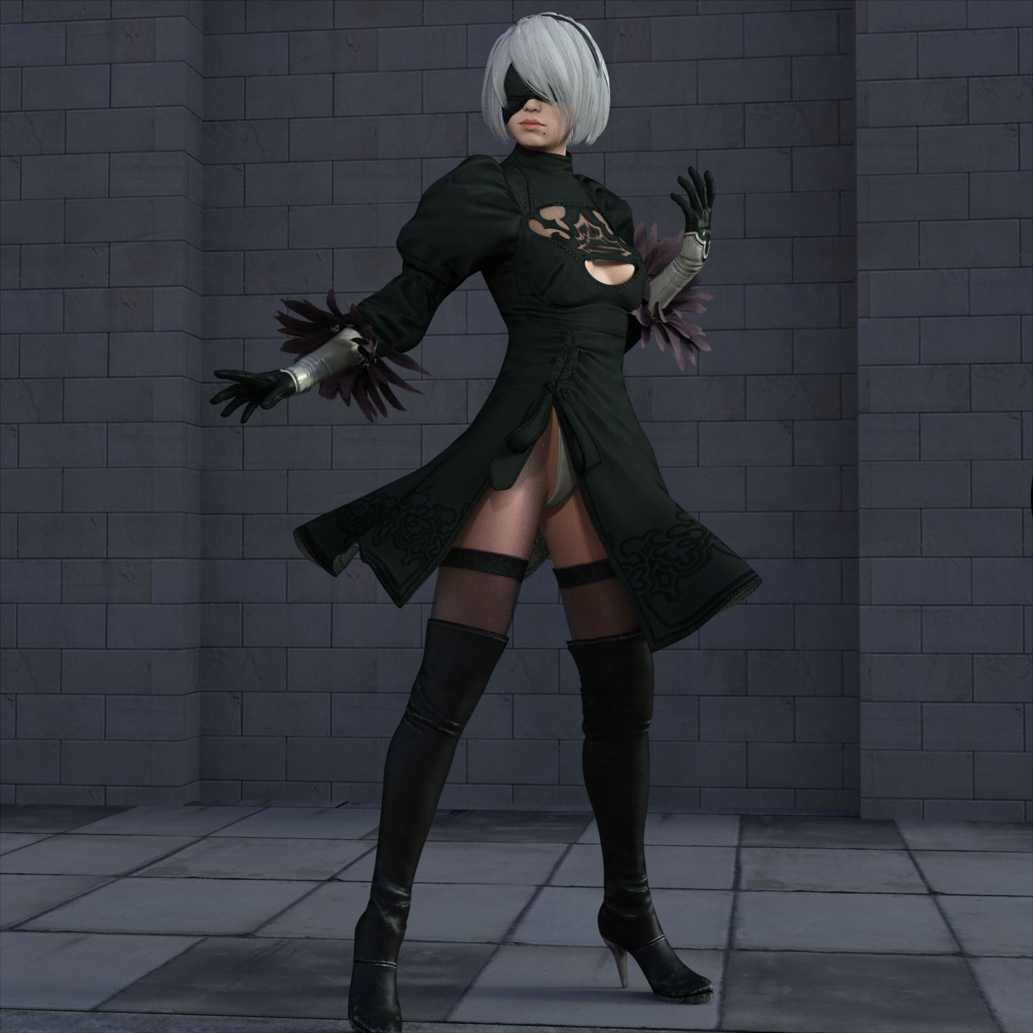 サンプル画像3:ニーア2Bコスプレイヤー喰い(M-Design) [d_208585]