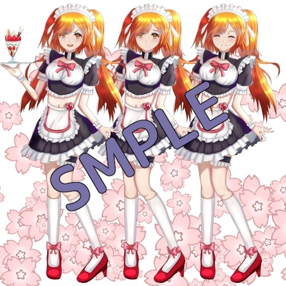 サンプル画像2:【立ち絵素材】ツインテールのメイドさん！(ネバーランドの疲れ) [d_208684]