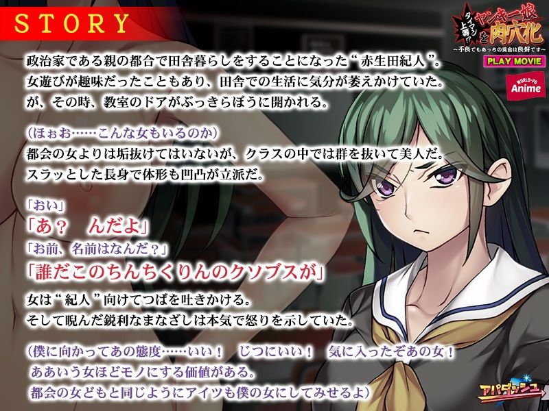 サンプル画像1:タイマン上等！？ ヤンキー娘を肉穴化〜不良でもあっちの具合は良好です〜 PLAY MOVIE(WorldPG Anime) [d_209680]