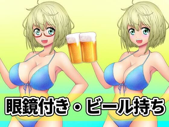 サンプル画像4:看板娘の立ち絵全身素材〜水着〜(ART111) [d_213548]