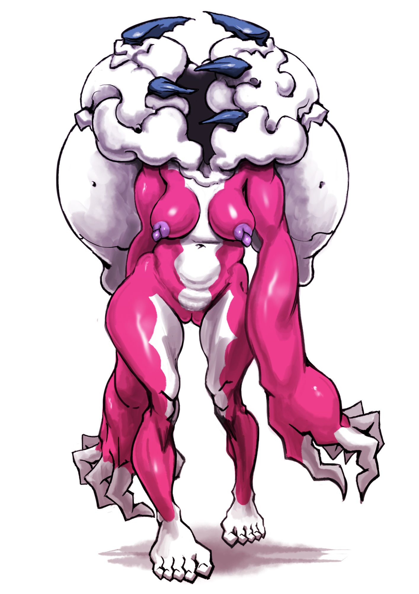 サンプル画像2:異形頭雌クリーチャー頭部3パターン(xef) [d_216999]