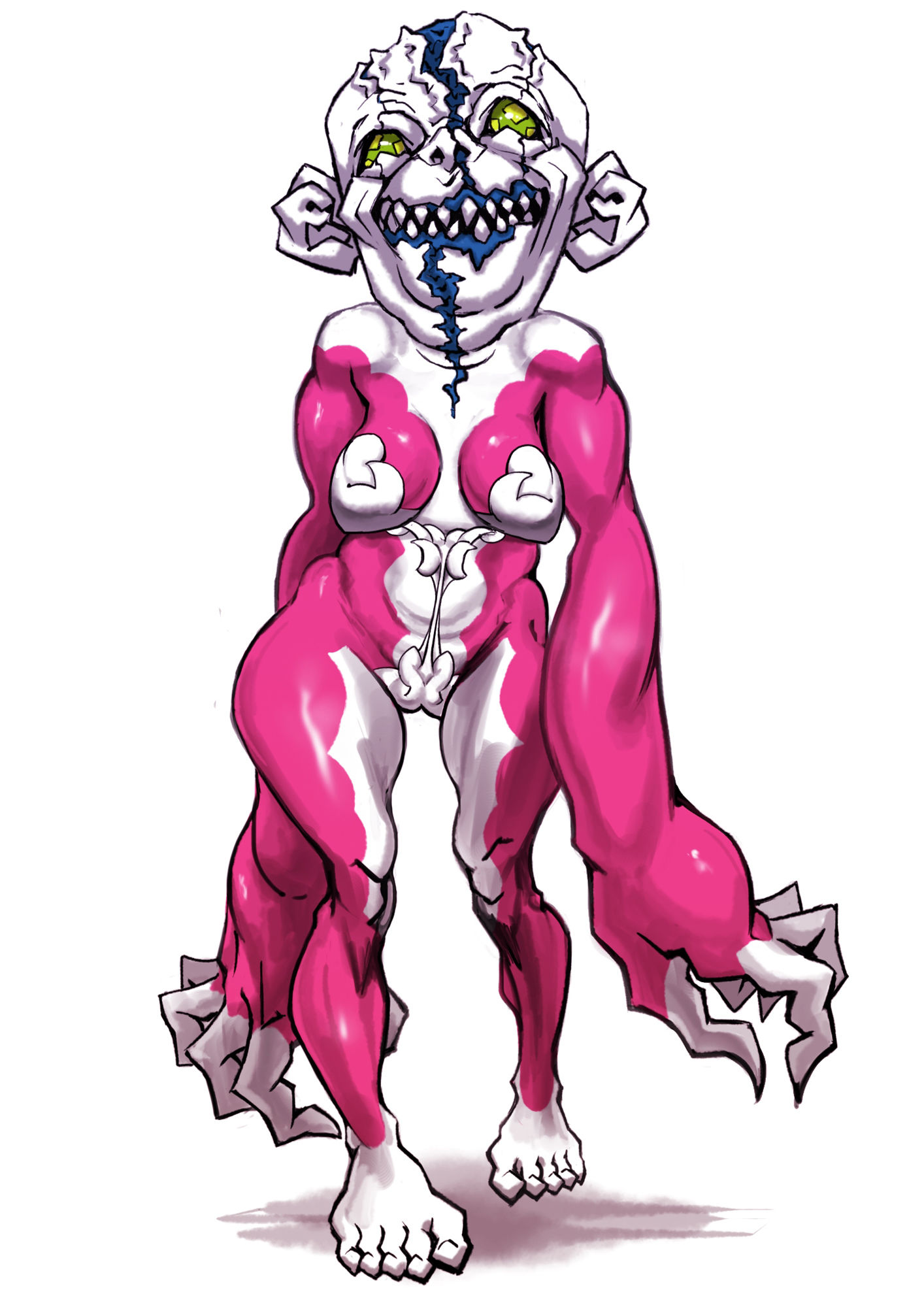 サンプル画像3:異形頭雌クリーチャー頭部3パターン(xef) [d_216999]