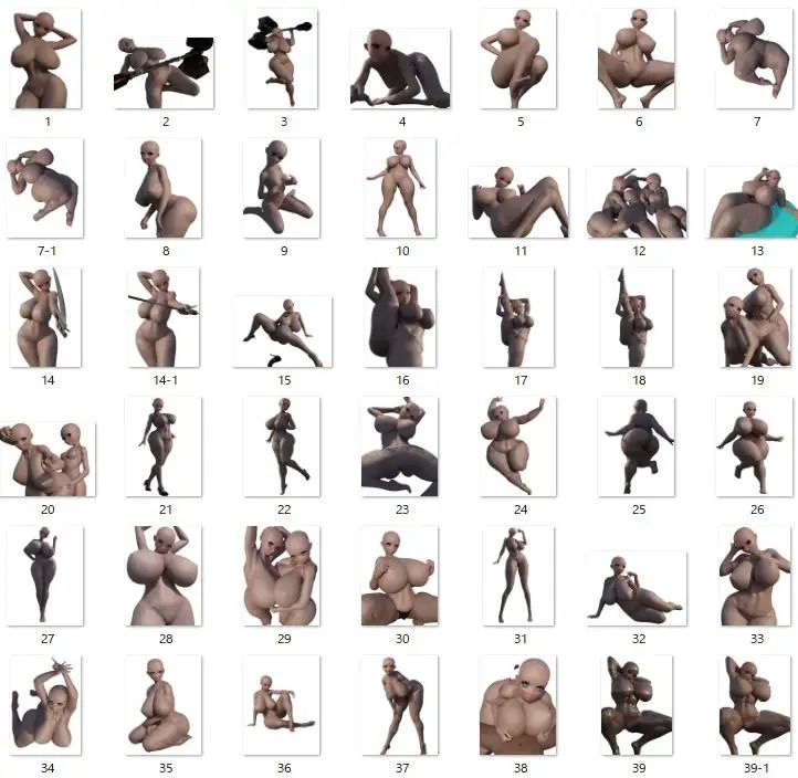 サンプル画像2:トレス可！超ムチムチ3Dポーズ集withイラスト集(Milk Engine) [d_217290]