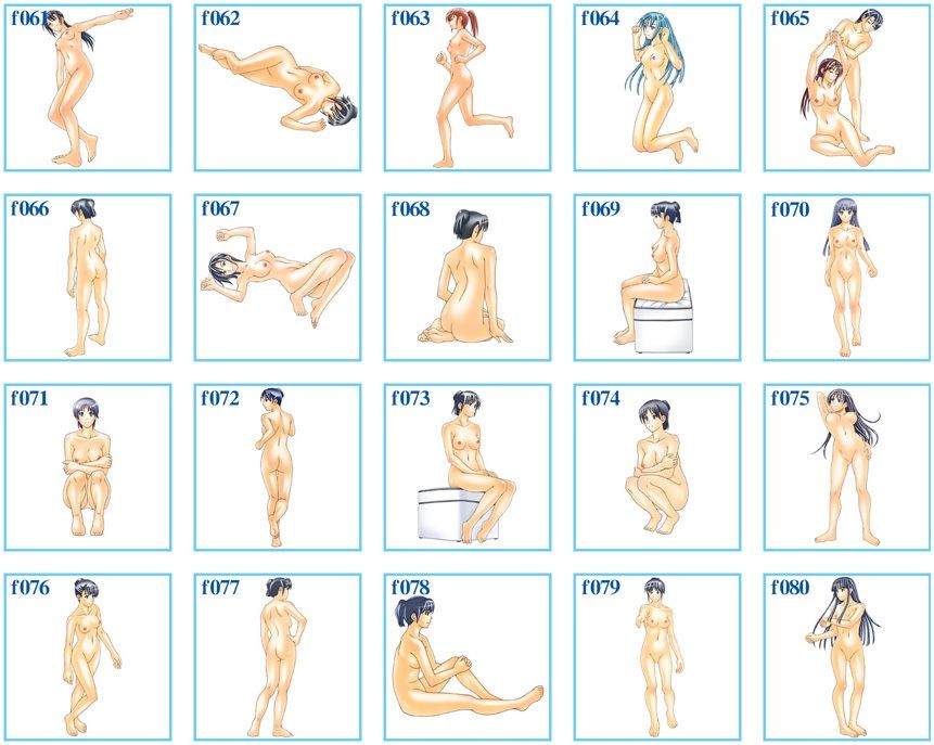 サンプル画像4:裸婦イラストポーズ集 vol.04(海老の酒蒸し) [d_219713]