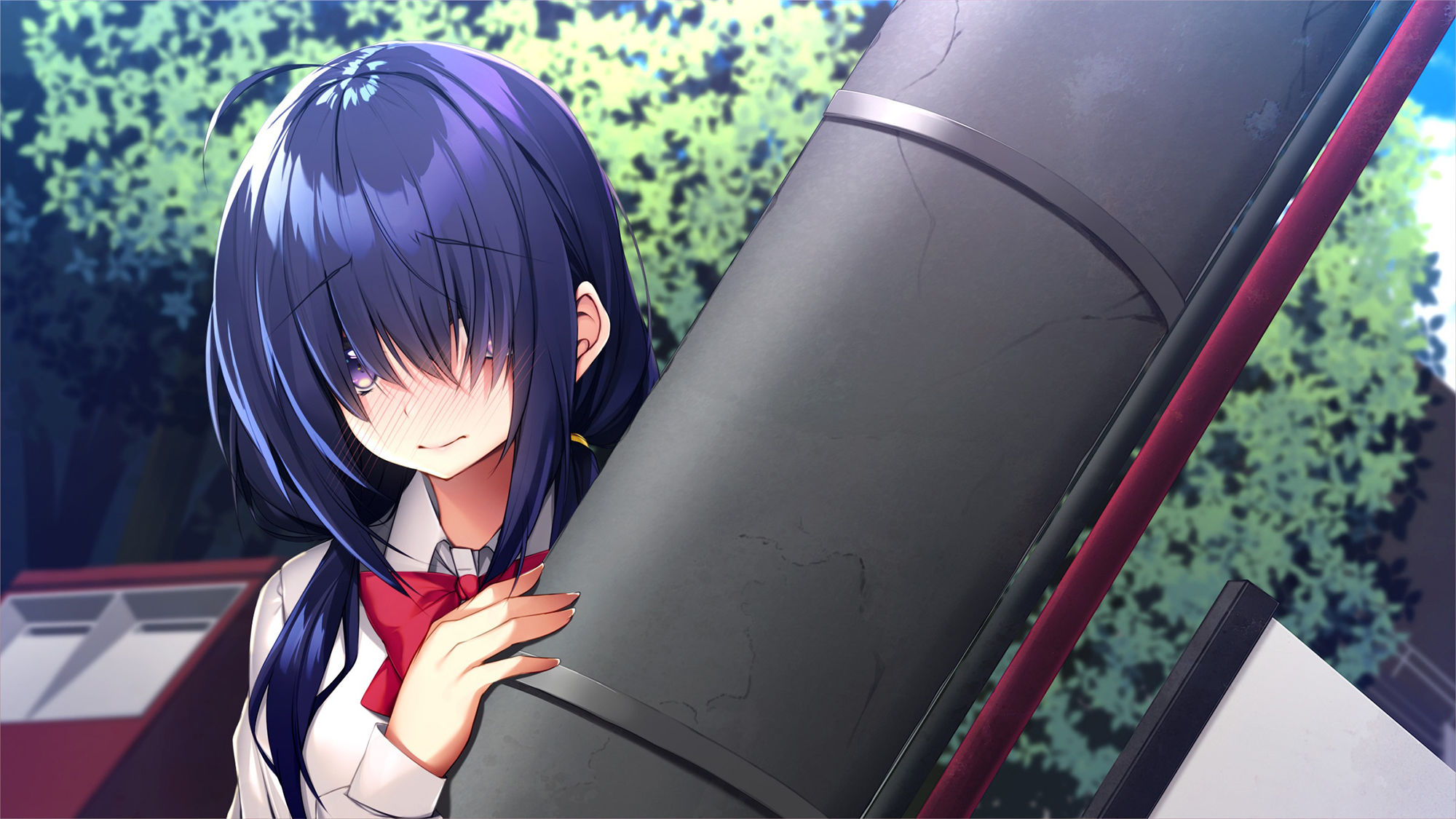 サンプル画像1:ココロオレタ季節。再開した君。(桃色額縁) [d_221923]