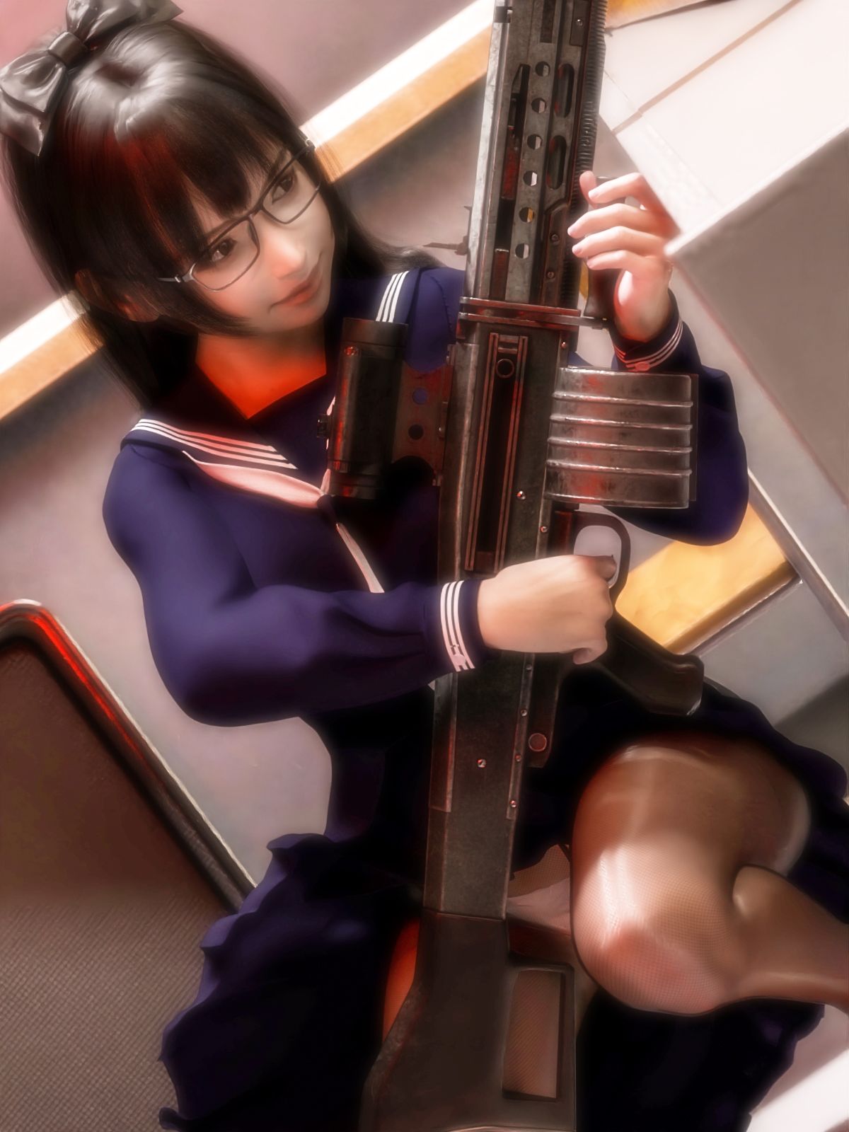 サンプル画像2:タイツ越しのパンツ6(かすみんティー) [d_222874]